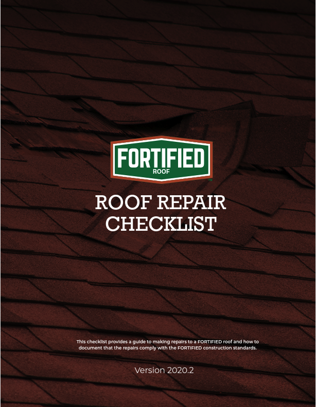 Cover FORTIFIED Roof Repair checklist
